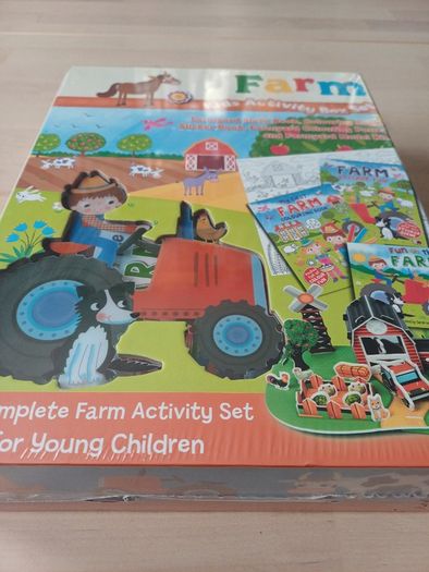 Farm Activity Box Set, Farmyard Model Kit, Colouring Book, Stickers