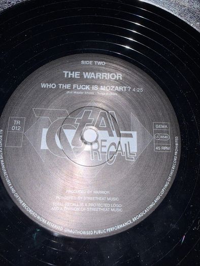 Techno Warrior Megamix Original 1992 German 12 inch Vinyl Total Recall TR012
