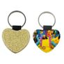 Personalised with Photos Glitter Keyrings round and heart shape Image 2