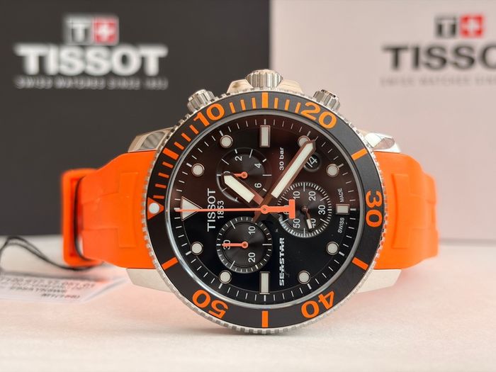 Tissot Seastar 1000 T120.417.17.051.01 Silver Orange Black Mens