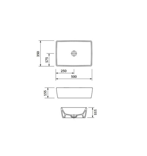 Cersanit City rectangular ceramic basin 50cm