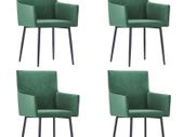 Dining Chairs with Armrests 4 pcs Green Velvet
