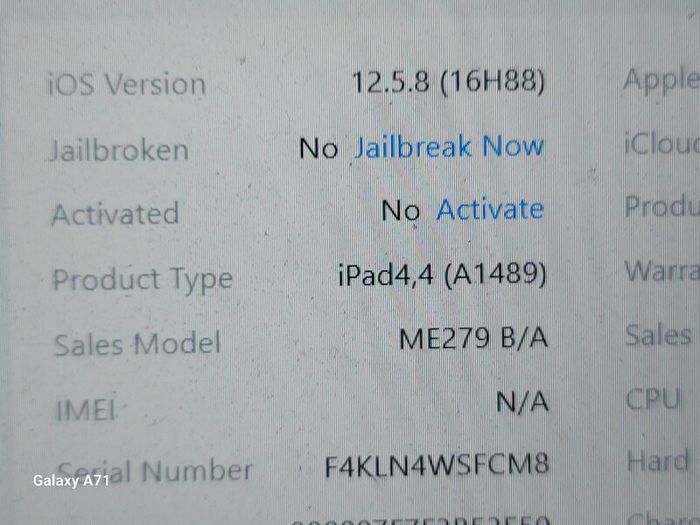 Apple Ipad Mini, 2nd Generation, 16GB, Silver, Activation Locked, for parts or repair