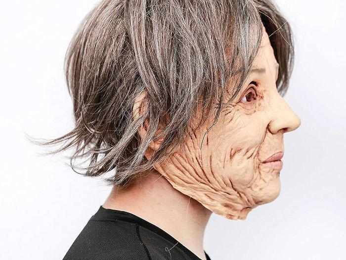 Old Woman Mask Latex Human Realistic Full Head Mask Fancy Dress Halloween Costume Party