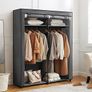Set of 2, Wardrobe with 2 Clothes Rails, Storage of Clothes, Fabric Cabinet, Clothes Rack, Foldable, Dressing Room, Bedroom, 140 x 43 x 174 cm, Grey Image 3