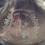 Crystal Glass Decanter CASTLEBLAYNEY GOLF CLUB with a Solid Glass Ball Stopper Postage Available, The Etched Figure of a Golfer Image 4