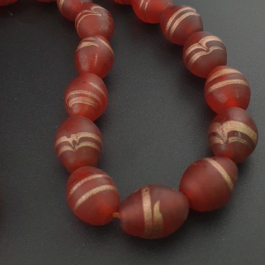 Vintage Venetian Style Aventurine Glass Beads Necklace Strand 18 inches