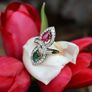Vintage 1960/70s 'Toi et Moi' Emerald, Ruby & Diamond Ring Image 3