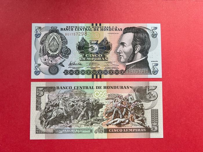 Honduras  5 Lempiras 2012   (uncirculated )