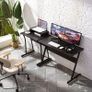 Computer Desk, L-Shaped Large Corner PC Laptop Study Table Workstation Gaming Desk for Home and Office, 148x112x74cm, Wood & Metal Image 2