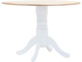Dining Table White and Brown 106 cm Solid Rubber Wood