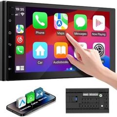 2 Din Car Stereo with 7 inch HD Touchscreen, Wireless Apple Carplay & Android Auto, Bluetooth, SWC, Mirror Link, AUX,FM Car Radio Receiver(No backup reversing camera)|for All Vehicle