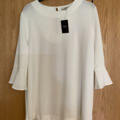 NEXT Ivory 3/4 Flute Sleeve Top