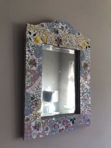 HALF PRICE Very pretty solid mosaic tiled mirror perfect for nursery