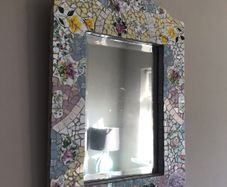 HALF PRICE Very pretty solid mosaic tiled mirror perfect for nursery