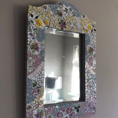 HALF PRICE Very pretty solid mosaic tiled mirror perfect for nursery