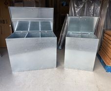 Galvanised feed bin