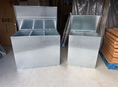 Galvanised feed bin