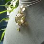 Large Modern Statement Citrine, Peridot & Pearl Pendant with Chain. Sterling Silver Image 2