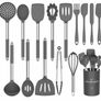 Kitchen Utensil Set, 15pcs Silicone Cooking Kitchen Utensils Set, Cooking Tools Turner Tongs Spatula Spoon for Nonstick Heat Resistant Cookware (MULTIPLE COLOURS) Image 3