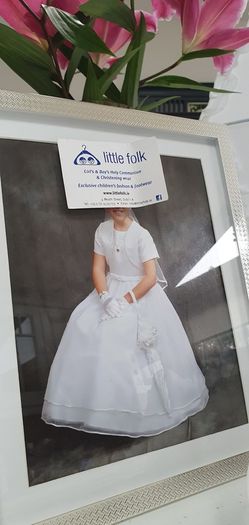 LITTLE FOLK communion dress, bolero, veil, bag, shoes, socks, gloves Sz 8 years - Rrp 450 in total