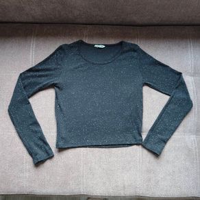 Organic cotton cropped leggings ng sleeve top, H&M size 10