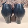 Womens CLARKS square toe block heels shoes sandals  blue leather Size UK 5.5 EU 38.5 Image 6