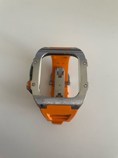 Premium stainless steel & rubber Apple Watch 44/45mm case & strap