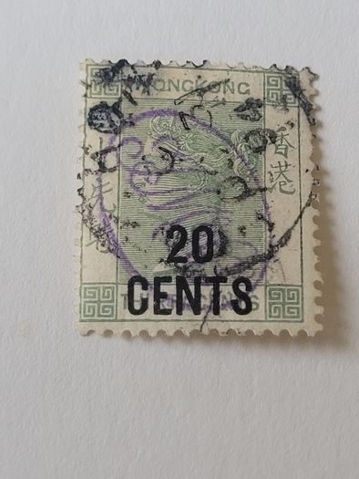 1891 Hong Kong 20c overprint stamp