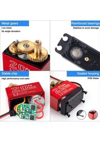 Miuzei 20KG Servo Motors High Torque Digital Servo Metal Waterproof Servo for R/C Car Robot