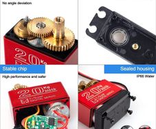 Miuzei 20KG Servo Motors High Torque Digital Servo Metal Waterproof Servo for R/C Car Robot