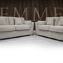 Emme Grey & Beige Fabric Sofa Set Image 6