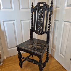 vintage carved wooden chair