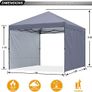 3x3M Pop up Gazebo With Two Side Panels Upgraded Roller Bag, 4 Weight Bags, Stakes and Ropes (Grey) Image 2