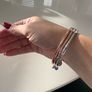newbridge silver rose gold and silver birthstone bangle Image 2