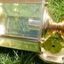 Brass and Glass Light Fixture, Incandescent, Vintage Wall Fixture, Wall Torch, Wall Lantern, Curved Panel Glass, Outdoor/Patio Lighting, Image 8