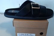 Schuh Black Leather Buckle Sandals