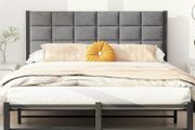 5ft King Size Bed Frame with Headboard,Metal Bed