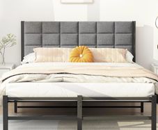 5ft King Size Bed Frame with Headboard,Metal Bed