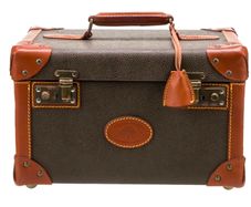 Vintage Mulberry leather vanity train case