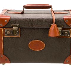 Vintage Mulberry leather vanity train case