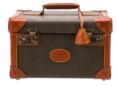Vintage Mulberry leather vanity train case