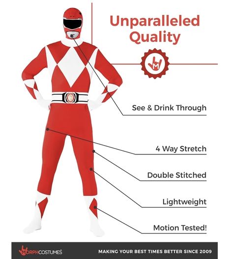 Morphsuits men's adults Power Rangers costume