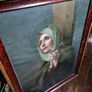 Vintage 1934 large print Mater Dolorosa glass wood framed Image 6