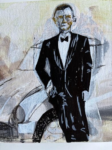 Original Art James Bond Style Luxury Aesthetic