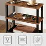 Slim Side Table with Charging Station, 3-Tier Narrow Side Table with Drawer, Skinny Bedside Table, End Table for Small Spaces, for Bedroom Image 6