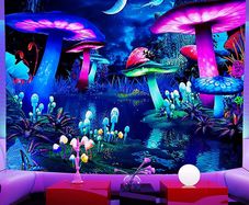 Glow in the Dark Tapestry, Tapestry, Tapestry Wall Tapestry Bedroom, UV Tapestry Wall Hanging, Aesthetic Tapestry Home Decorationfor Living Roombedroom 150 cm x 130 cm (FREE POSTAGE)
