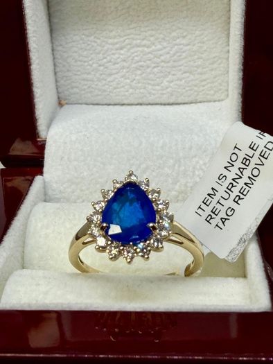 Diamond LUXURIANT Premium Vietnamese Cobalt Blue Spinel and Lab Grown Diamond Ring