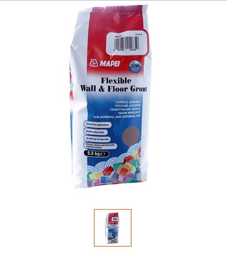 Mapei Brown Tile Floor and Wall Grout, 2.5kg