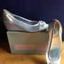 CRISTIAN FIRENZE Silver Crystal Pumps 39.5      Slip-On Wedge Shoes Image 6
